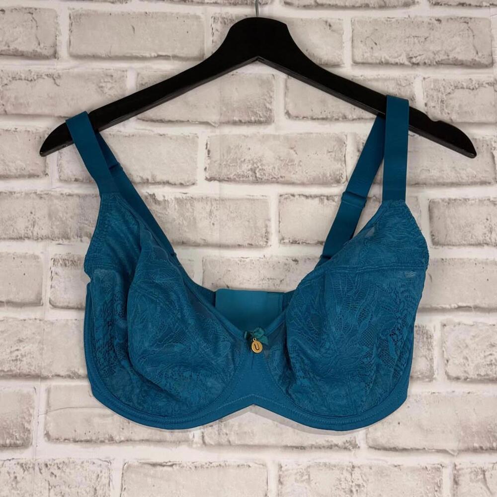 Understance‎ Size 30I Anya Lace FlexWire Bra Peacock NWOT Teal Turquoise Blue